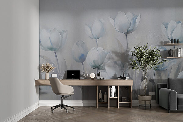 Painting of white flowers Painting of white flowers