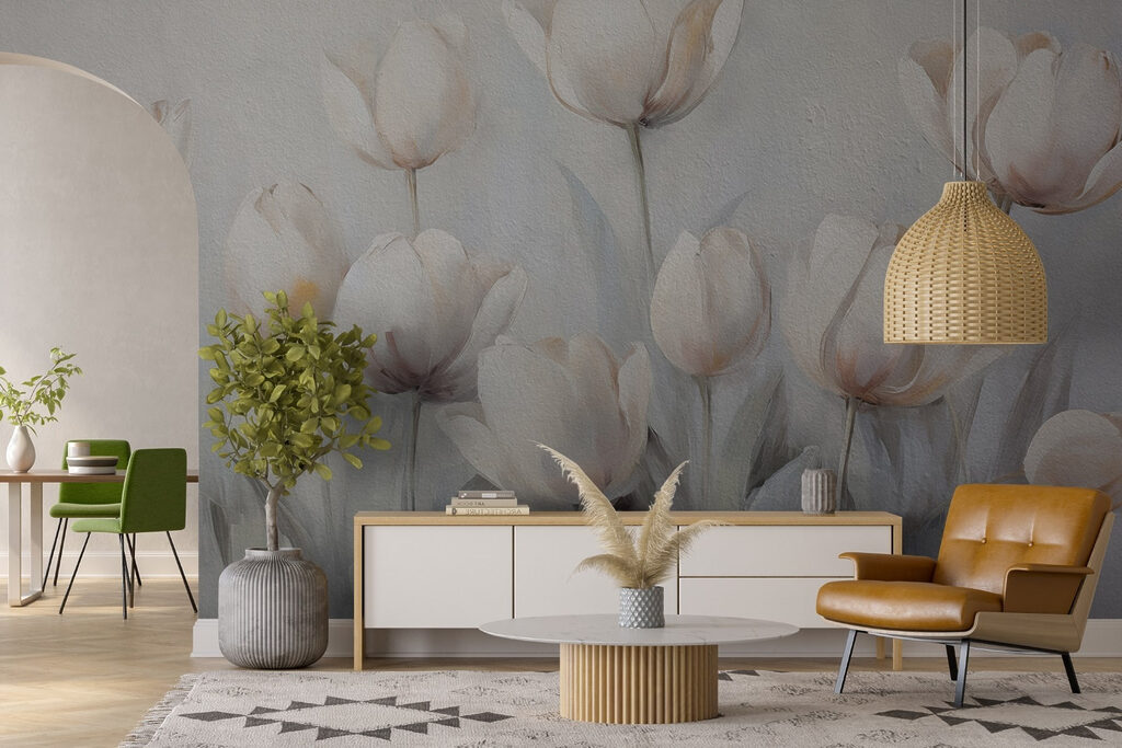 Painting of white flowers