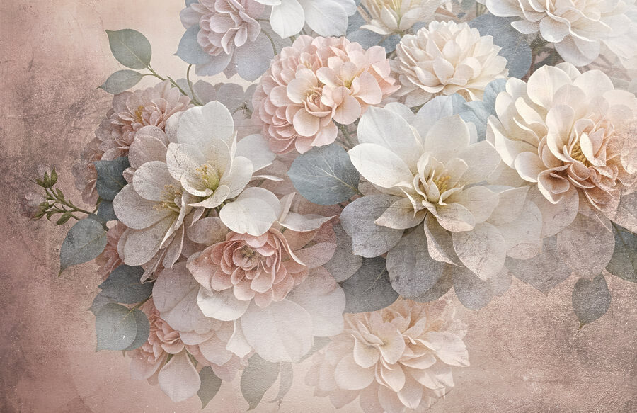 Group of white and pink flowers