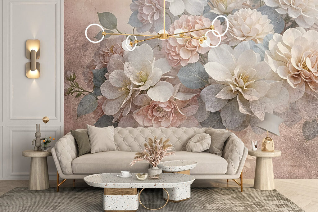 Group of white and pink flowers Group of white and pink flowers