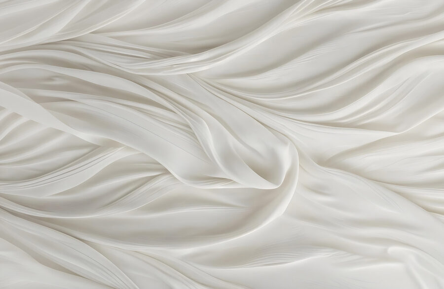 White fabric with folds White fabric with folds
