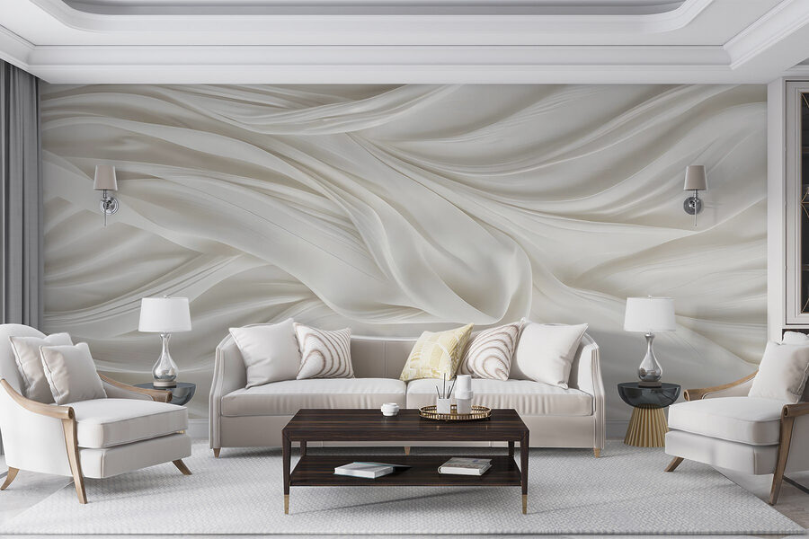 White fabric with folds White fabric with folds