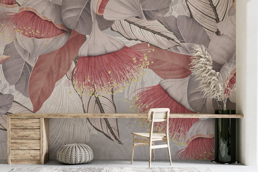 Delicate floral patterns in soft hues