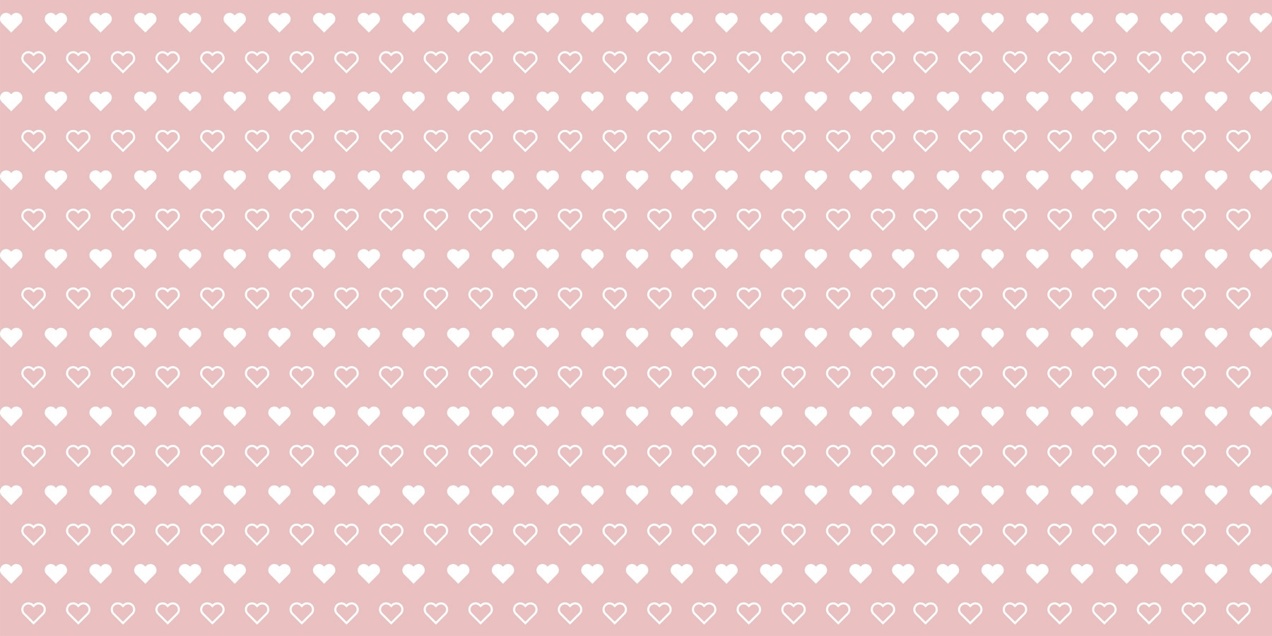 Pattern of white hearts on a pink background