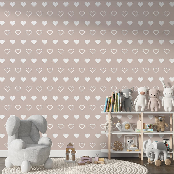 Pattern of hearts on a beige background Pattern of hearts on a beige background