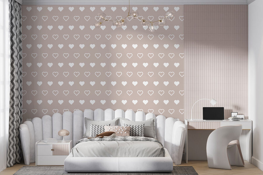 Pattern of hearts on a beige background Pattern of hearts on a beige background