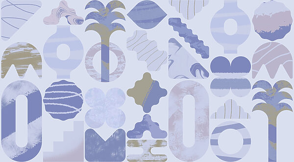 Blue and white background with different shapes Blue and white background with different shapes