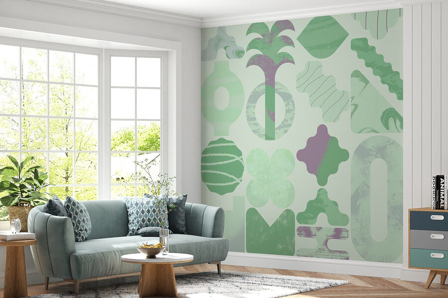 Green and purple shapes