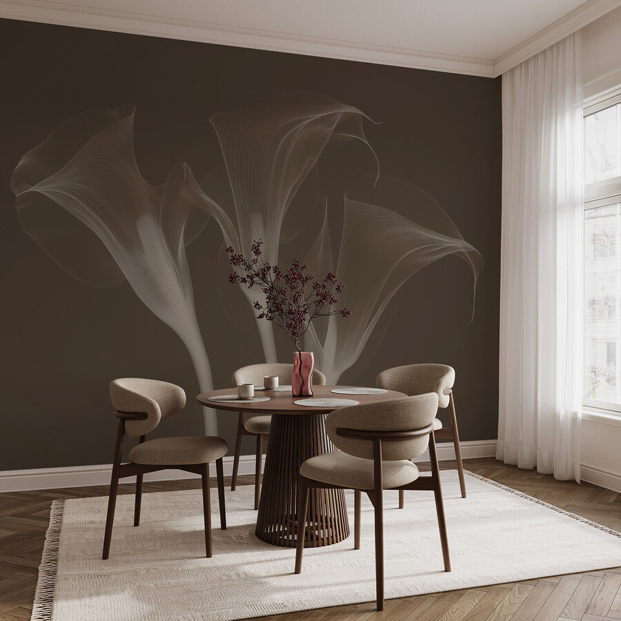 Wall murals Group of flowers with white lines - Image 5