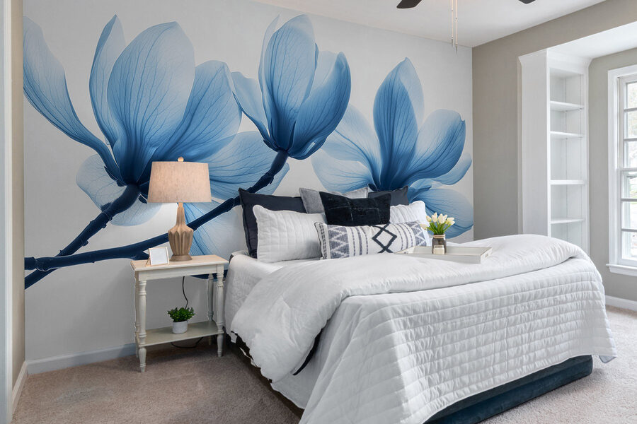 Delicate blue petals in gentle bloom