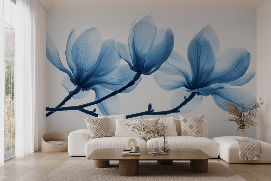 Delicate blue petals in gentle bloom