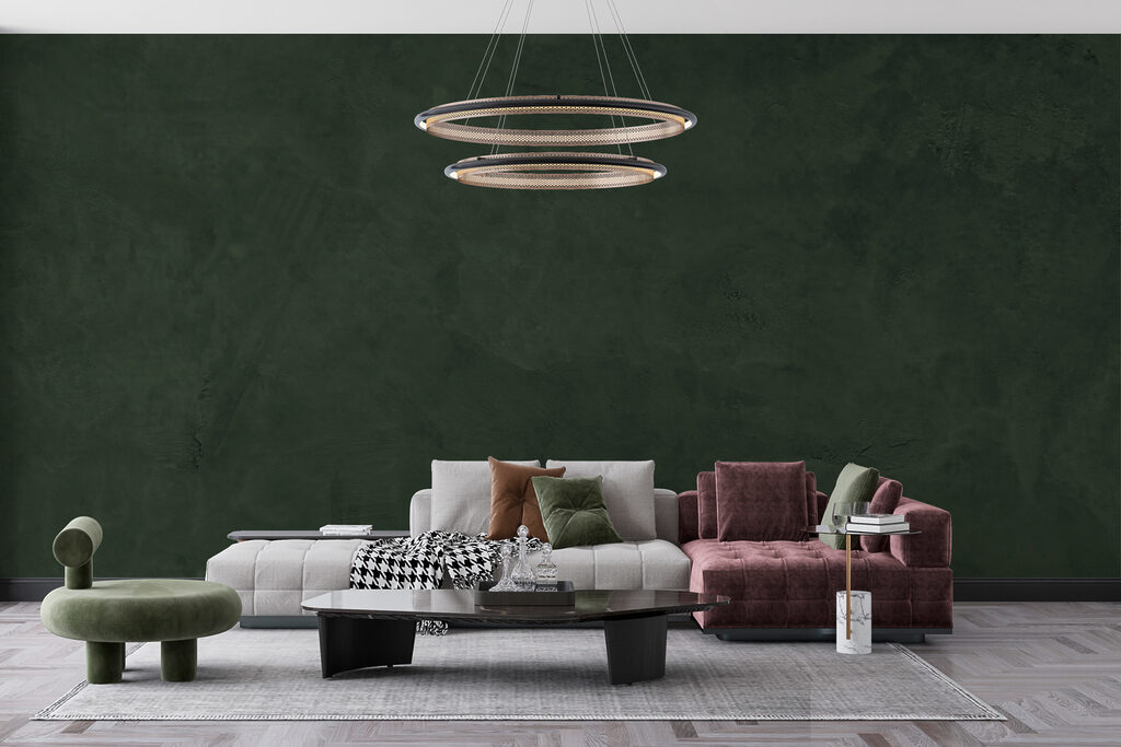 Dark green wall with rough edges