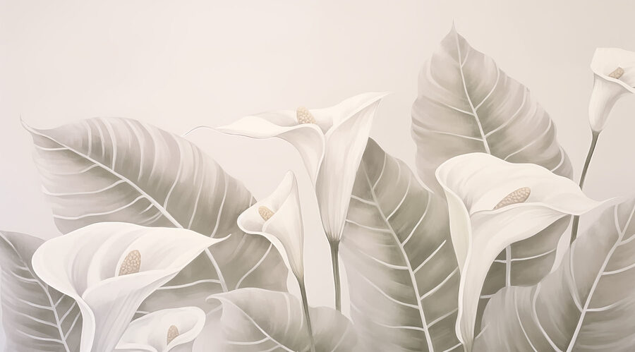 Delicate blooms amidst soft foliage Delicate blooms amidst soft foliage