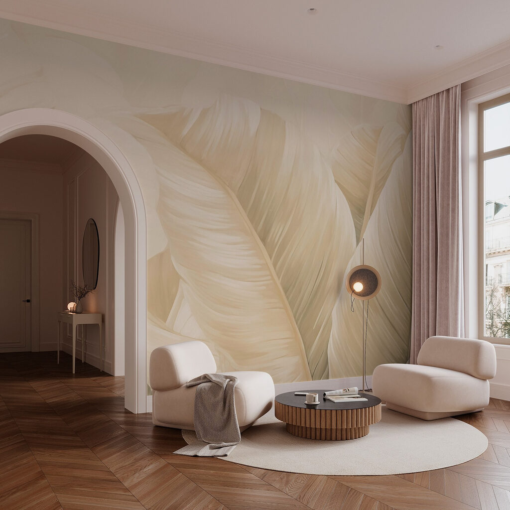 Soft, textured leaves in gentle hues