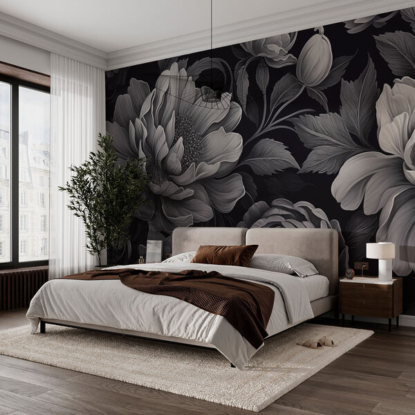 Black and white floral pattern Black and white floral pattern