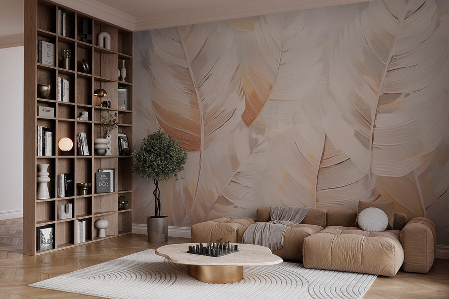 Gentle leaves in soft tones