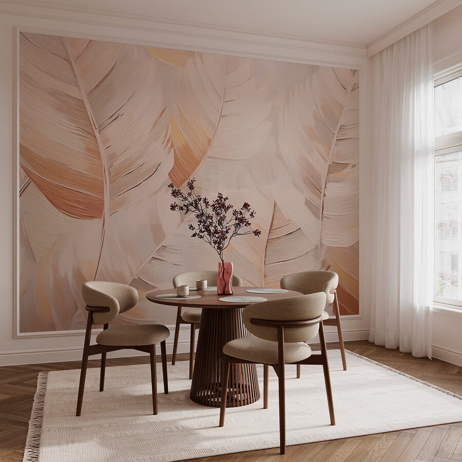 Gentle leaves in soft tones