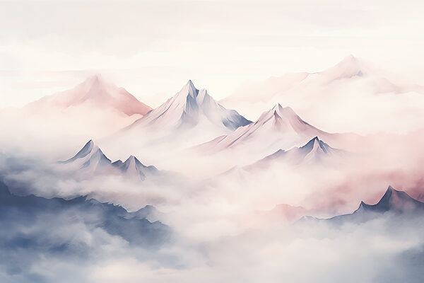 Mountain range with clouds Mountain range with clouds