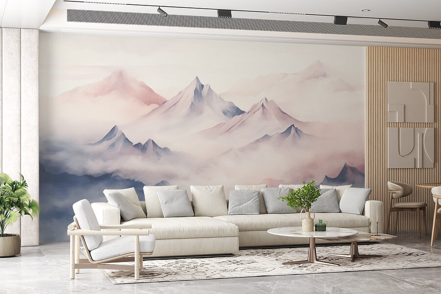 Mountain range with clouds Mountain range with clouds