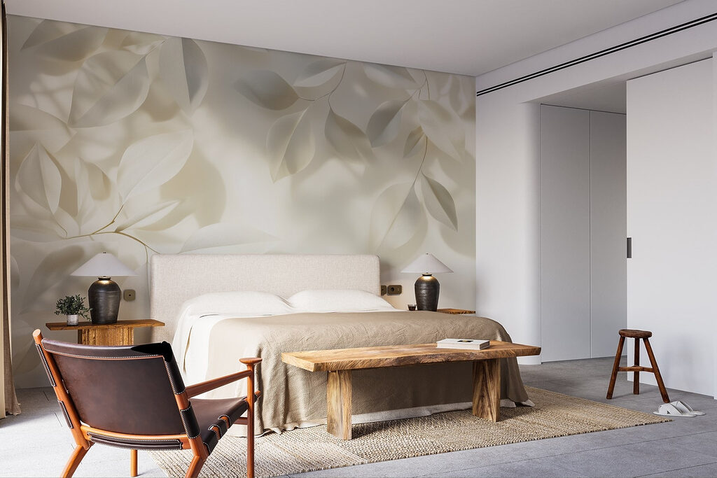 White leaves on a white surface