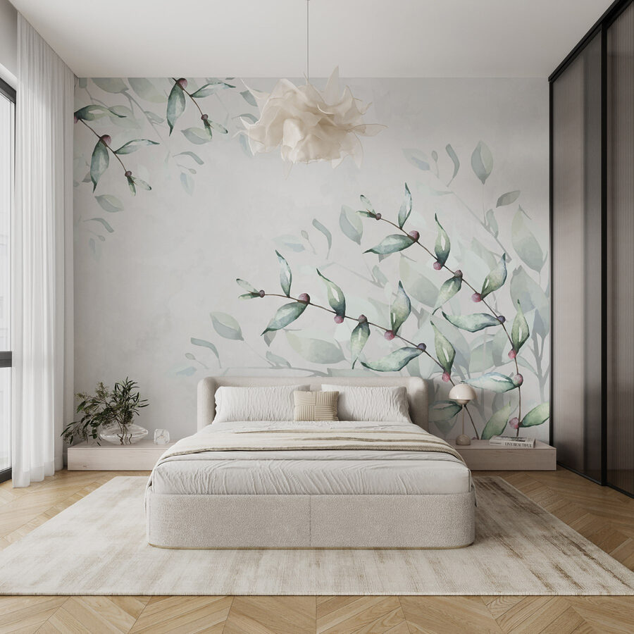 Delicate leaves on a soft background