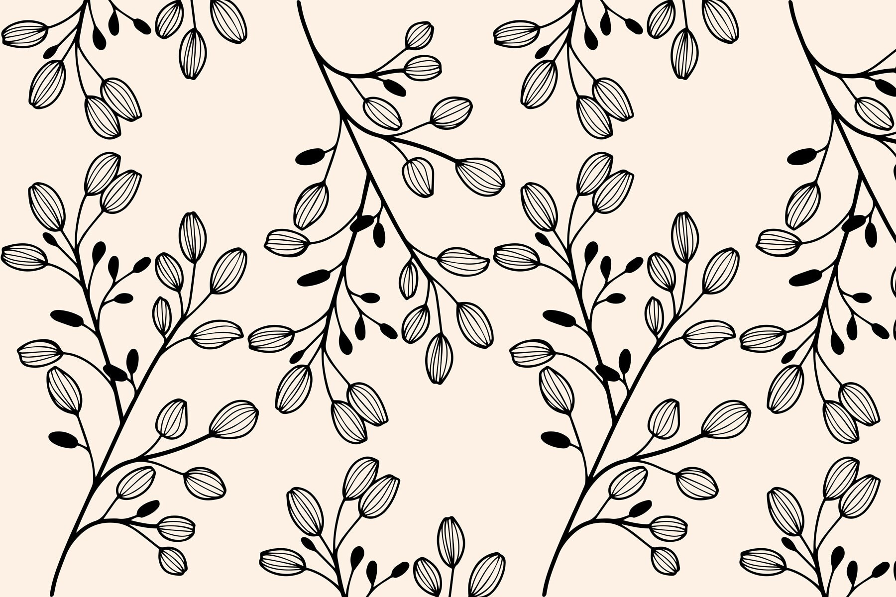 Pattern of black and white leaves Pattern of black and white leaves