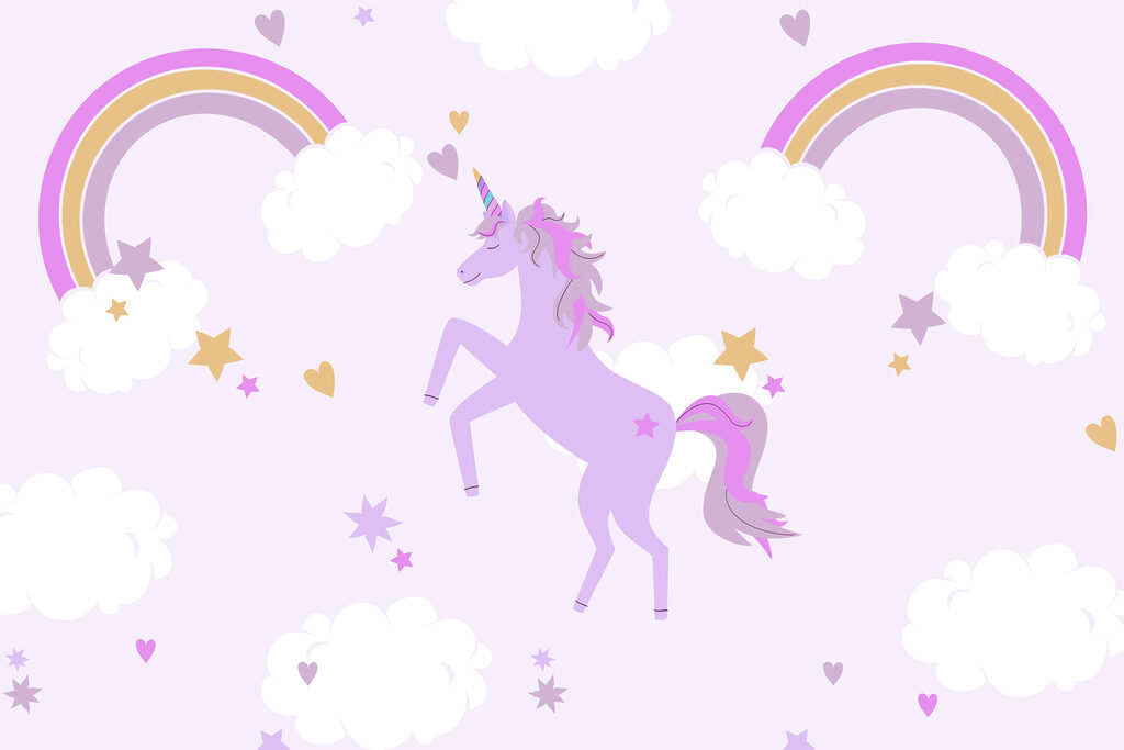 Purple unicorn with stars and rainbows Purple unicorn with stars and rainbows