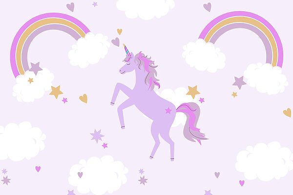 Purple unicorn with stars and rainbows Purple unicorn with stars and rainbows