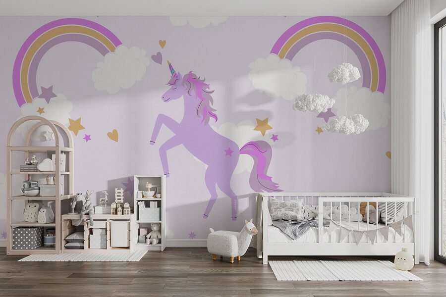 Purple unicorn with stars and rainbows Purple unicorn with stars and rainbows