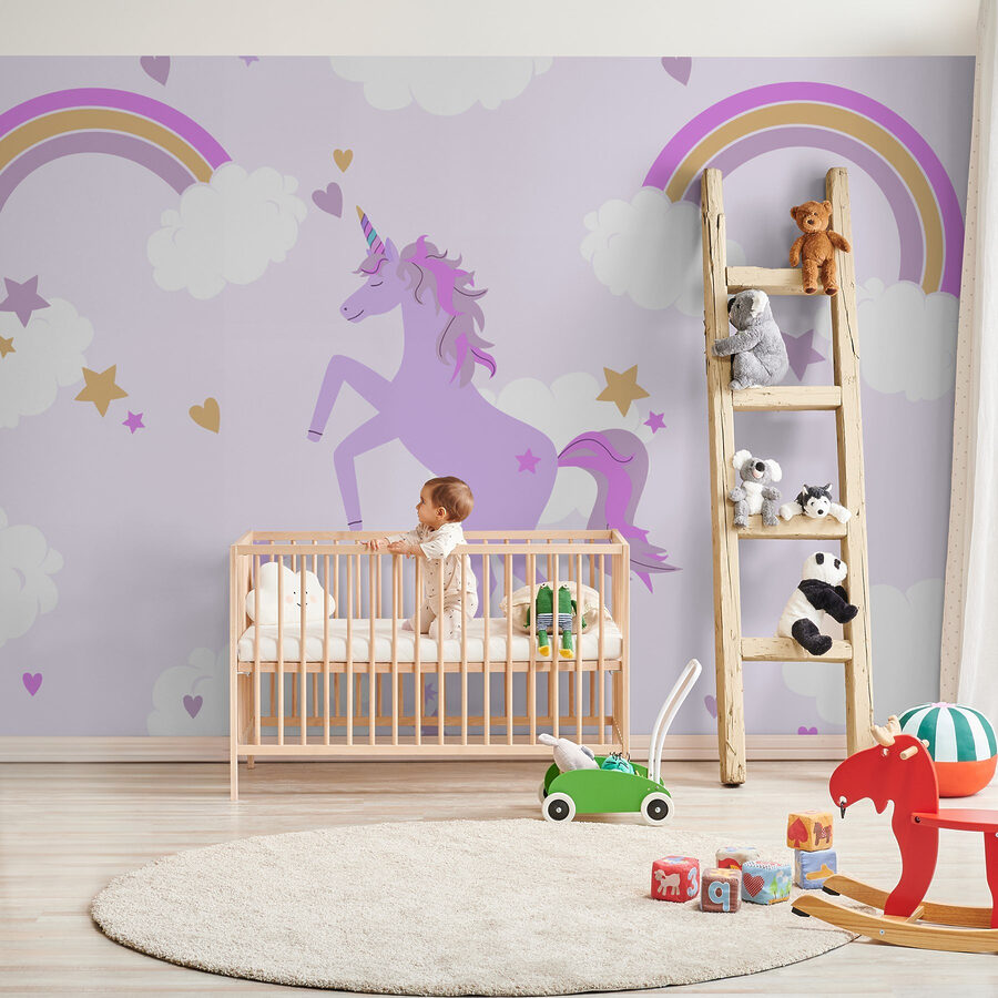 Purple unicorn with stars and rainbows Purple unicorn with stars and rainbows