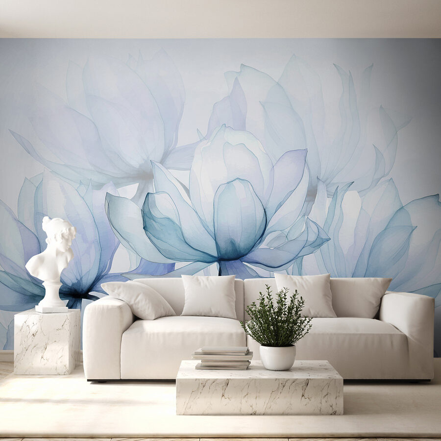 Wall murals Ethereal blooms in soft hues