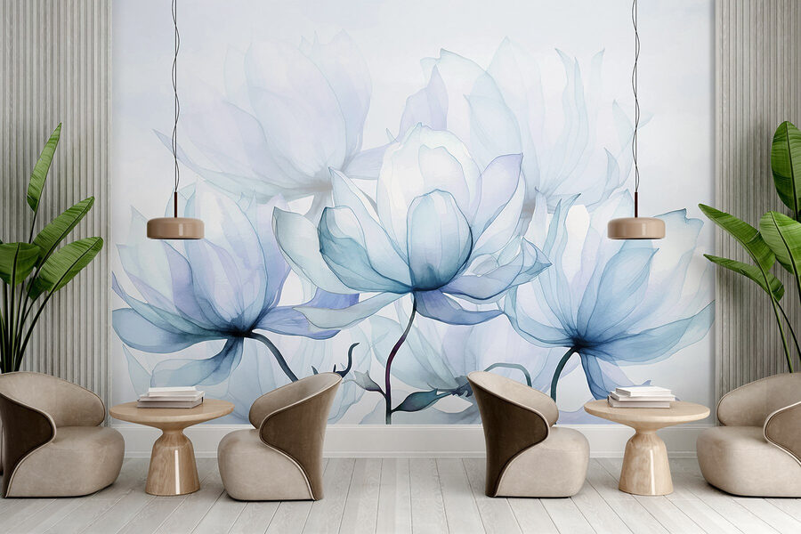 Wall murals Ethereal blooms in soft hues - Image 2