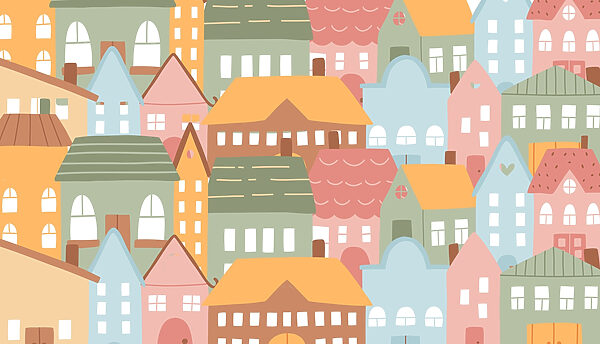 Group of colorful houses Group of colorful houses