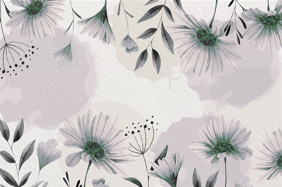 Delicate floral watercolor pattern design