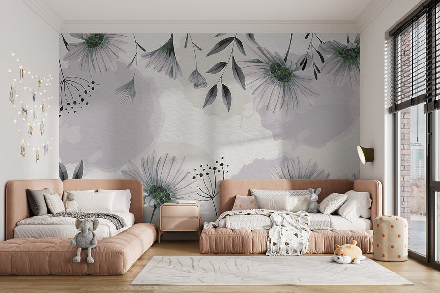 Delicate floral watercolor pattern design