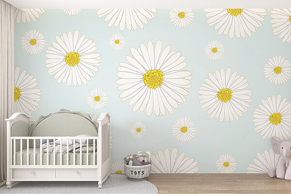 Pattern of white and yellow flowers Pattern of white and yellow flowers