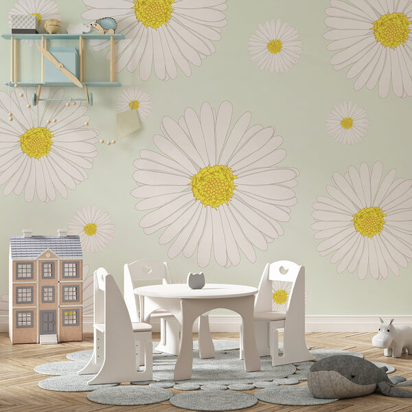 Pattern of white and yellow flowers Pattern of white and yellow flowers