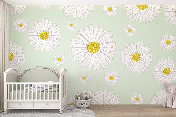 Pattern of white and yellow flowers Pattern of white and yellow flowers