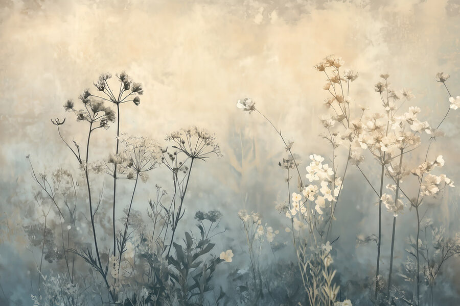 Soft hues of tranquil blossoms.