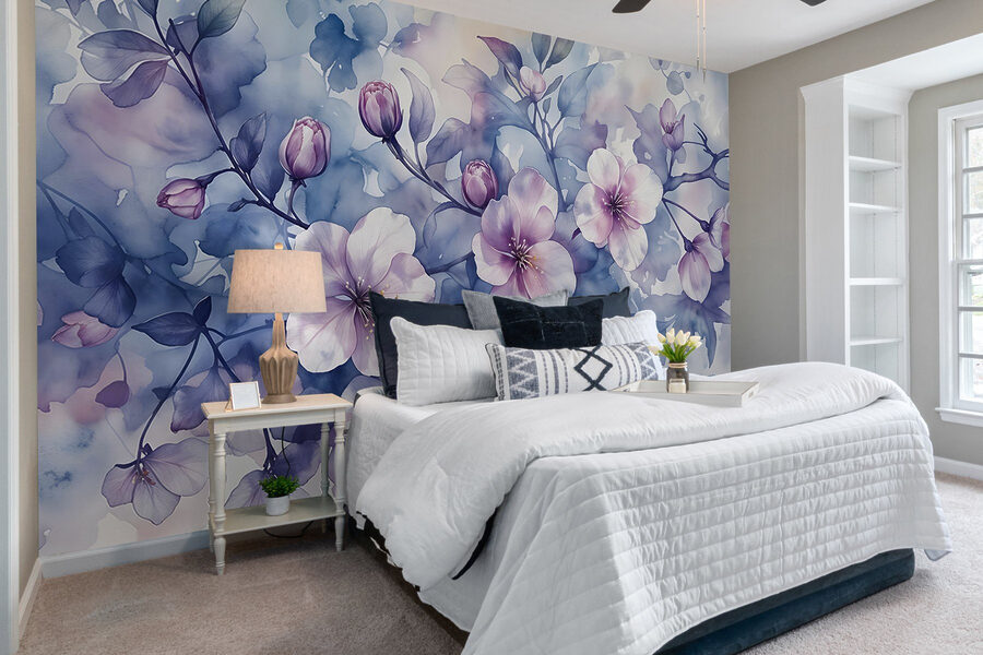 Painting of flowers on a branch Painting of flowers on a branch