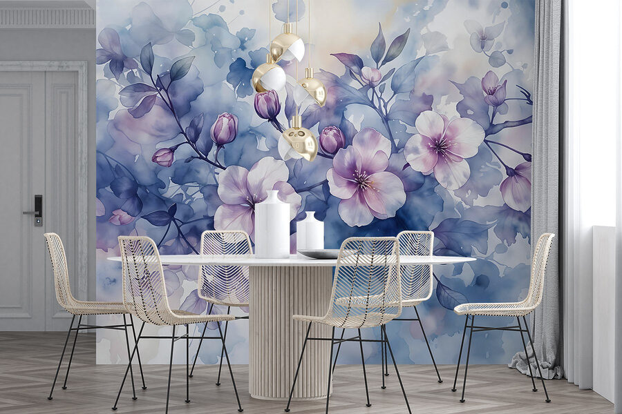 Painting of flowers on a branch Painting of flowers on a branch