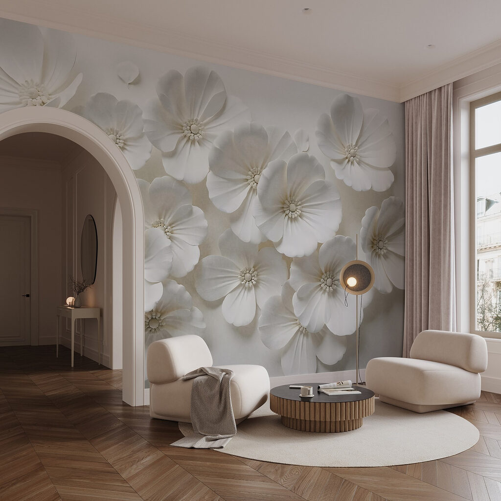 Group of white flowers Group of white flowers