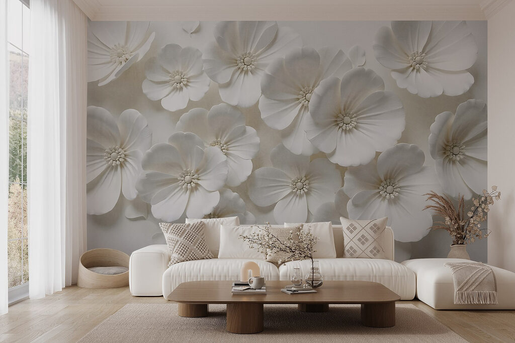 Group of white flowers Group of white flowers