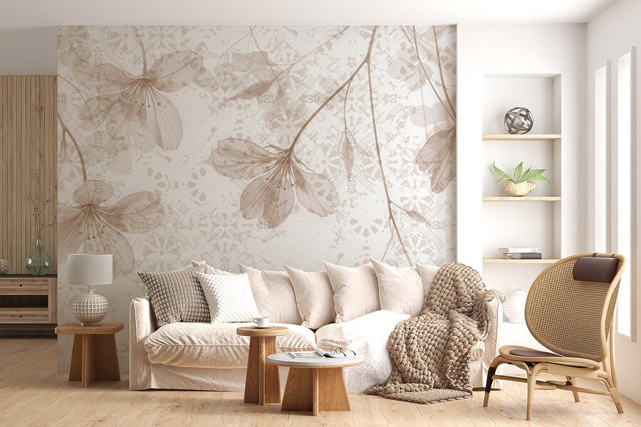 Delicate flowers in soft hues.