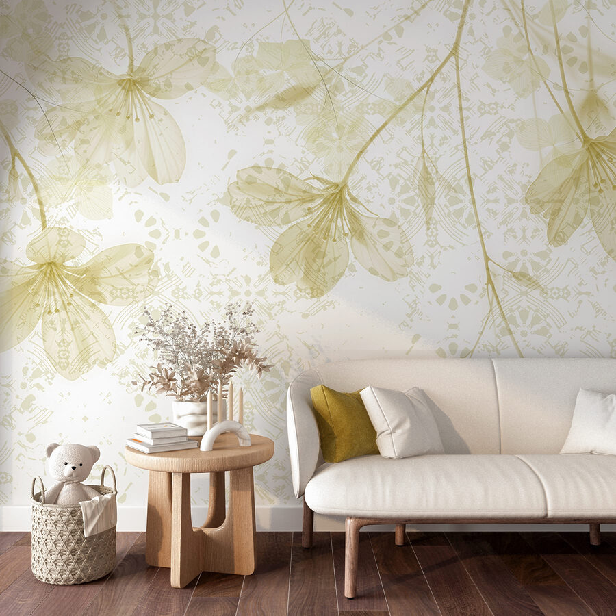 Delicate blooms in soft pastels.