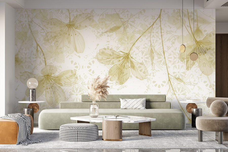 Delicate blooms in soft pastels.