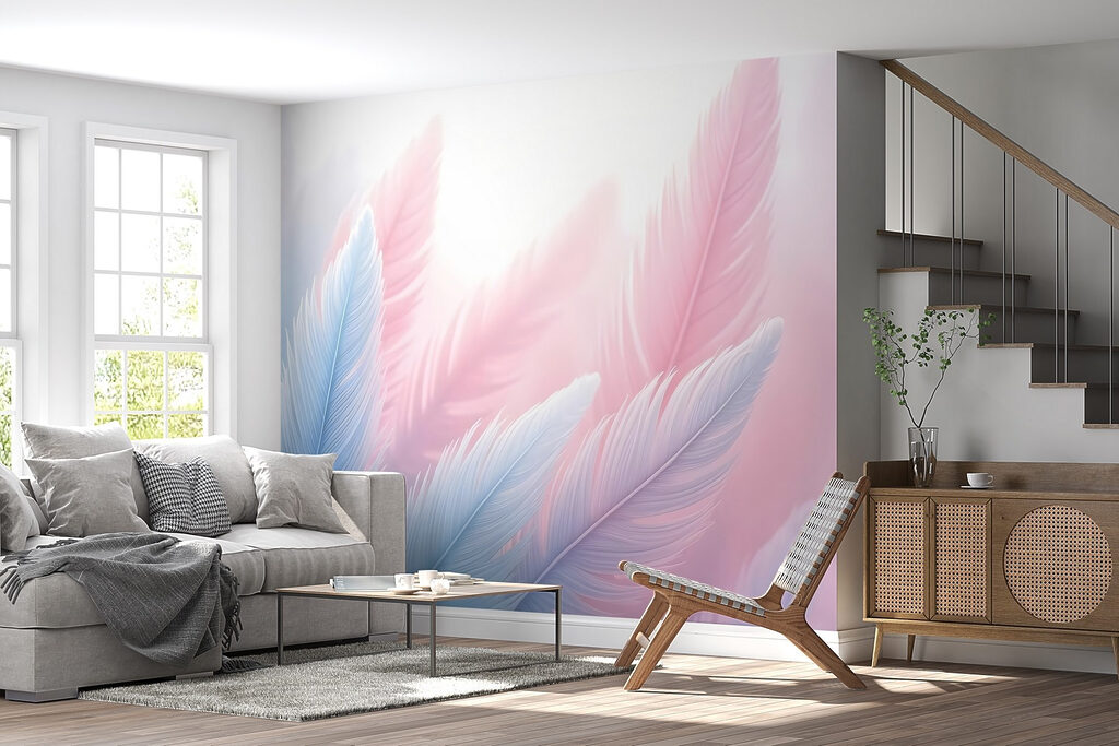 Group of feathers in light Group of feathers in light