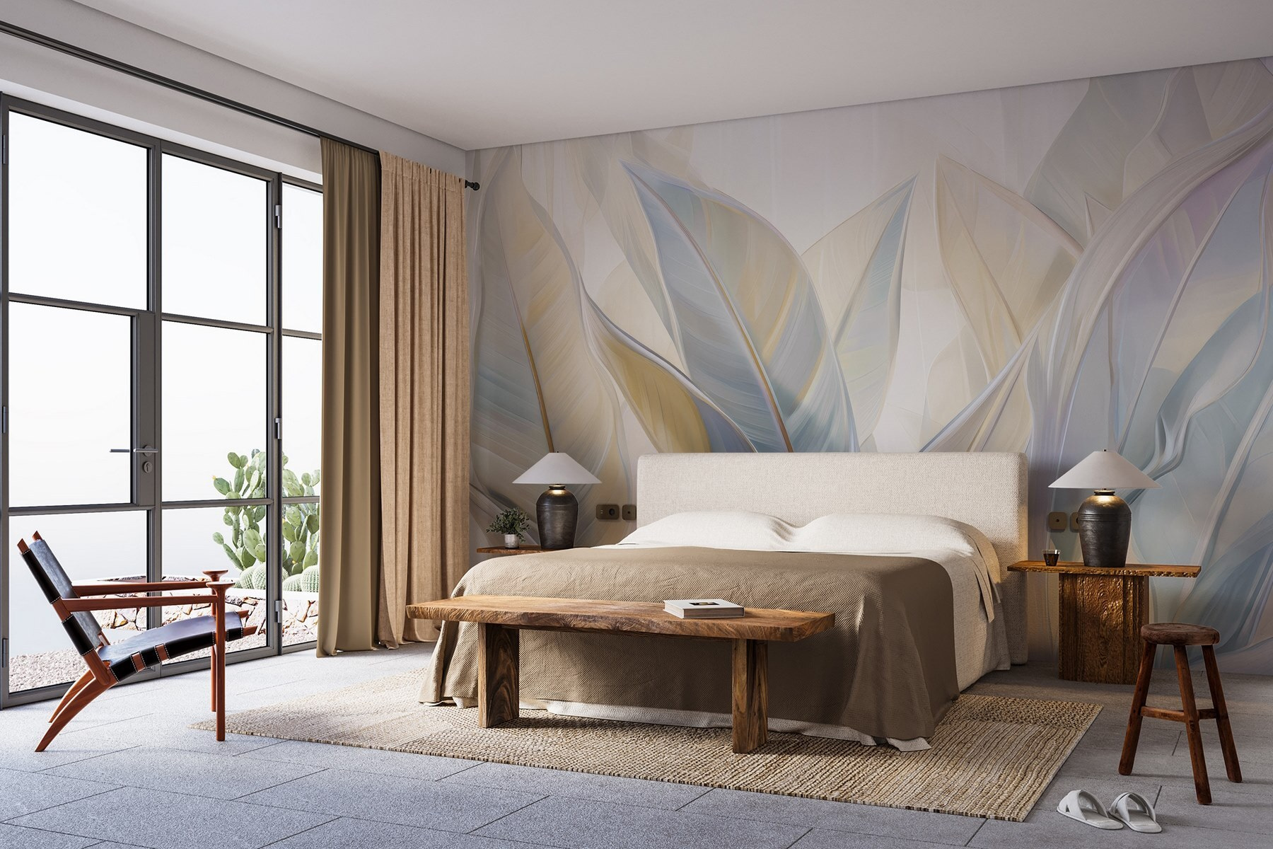 Elegant leaves in soft hues