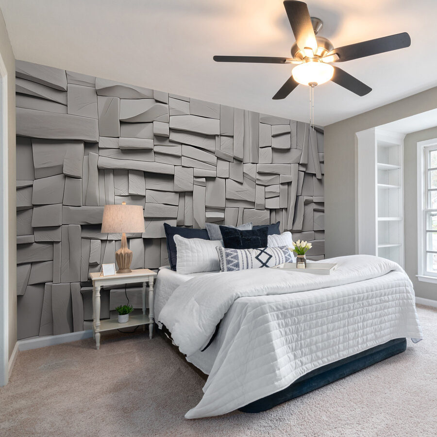 Wall murals White wall with rectangles