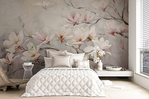 Painting of flowers on a branch Painting of flowers on a branch